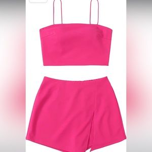 Neon Pink crop top & skort